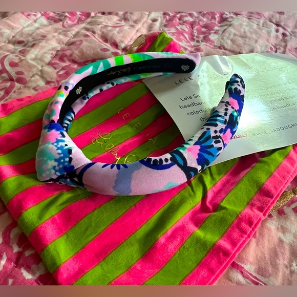 NWT Lele Sadoughi x Lilly Pulitzer Kids Knotted Headband - Mermaid For You - Picture 3 of 5